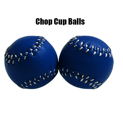 Chop Cup Balls Blue Leather (Set of 2) by Leo Smetsers