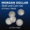 Morgan Dollar Shell and Coin Set 4 Coins 1 Shell by Oliver Magic